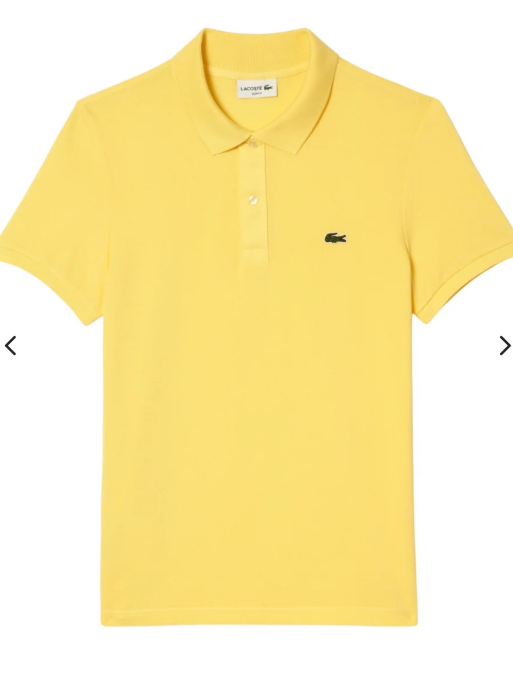 Lacoste Slim Fit Yellow Polo Shirt – Men’s Medium (FR 4 / US M)